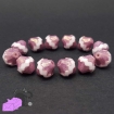 4 perle in cristallo di Boemia, bicono rosa, bianco e oro 11x10 mm