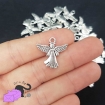 10 angel silver tone charms
