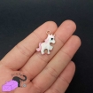 5 unicorns, light pink, enamel charms