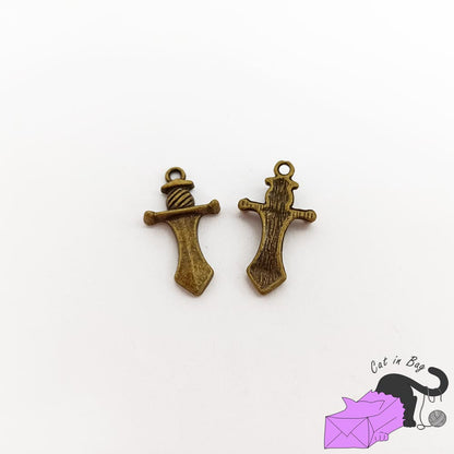 10 charms with sword, Athame