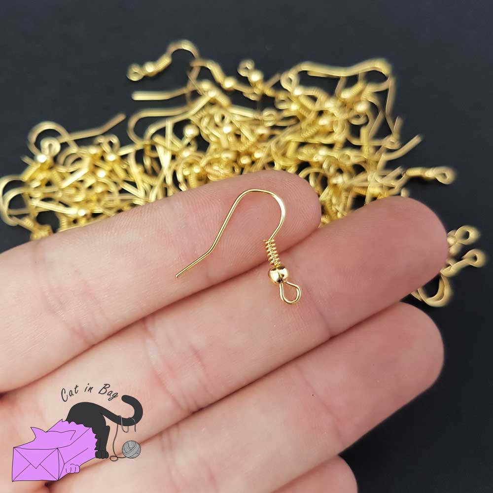 Ear wire hooks gold tone