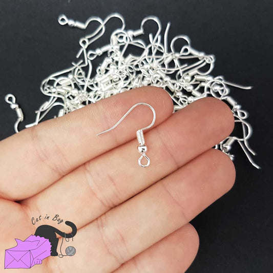 Ear wire hooks silver tone