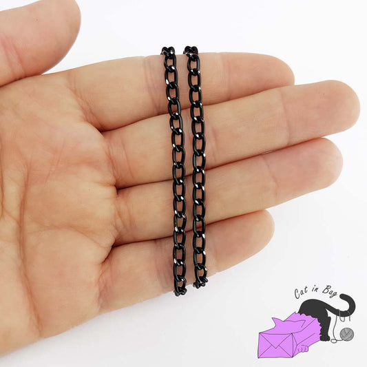 Aluminum black chain 6x3.5 mm