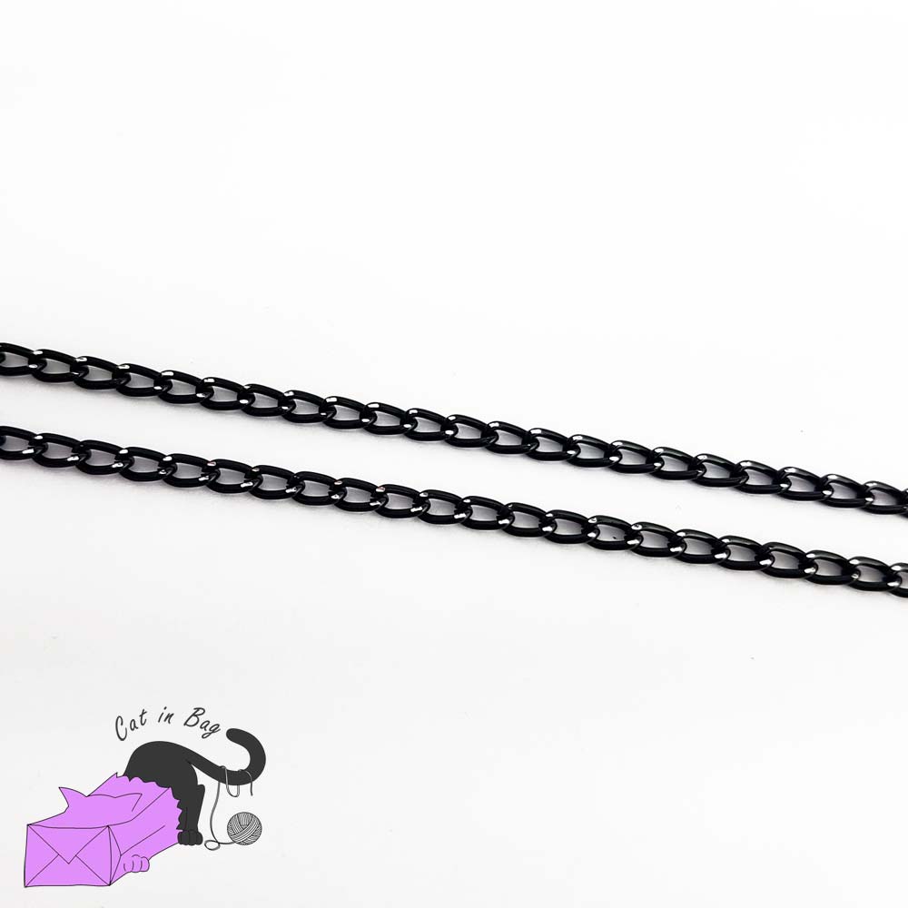 Aluminum black chain 6x3.5 mm