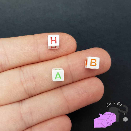 Letter beads, mixed and multicolor, 500 pcs