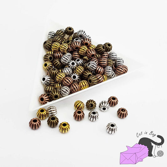 30 corrugated spacer beads, diameter 7 mm