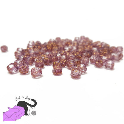 10 Czech glass beads, light lilac, 5x4 mm