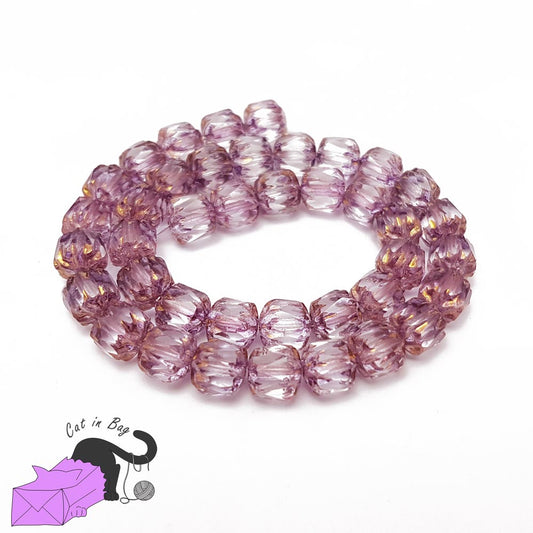 10 Czech glass beads, light lilac, 5x4 mm