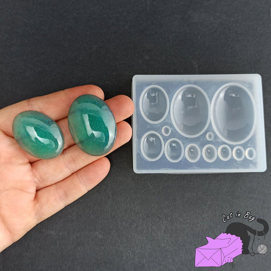 Silicon mold for oval cabochon