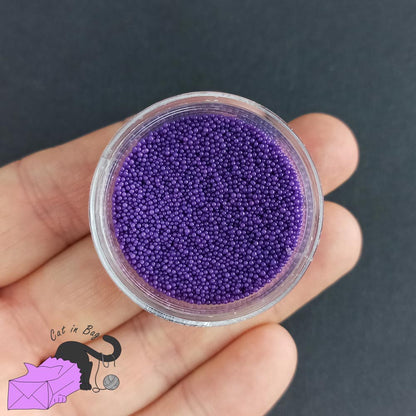 Micro caviar glass beads, violet, with box