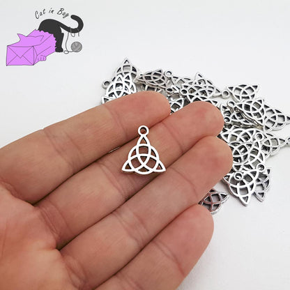 10 charms with celtic knot Triquetra