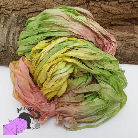 Unicorn, recycled sari silk ribbons