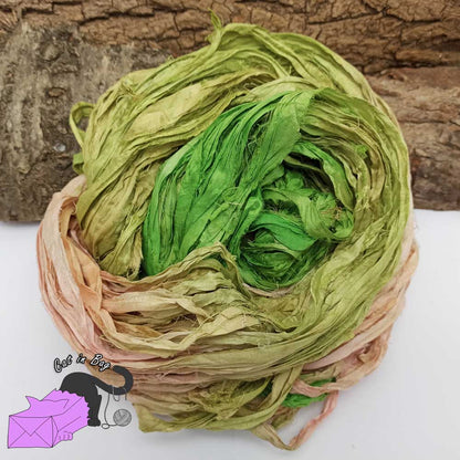 Sweet spring, recycled sari silk ribbons