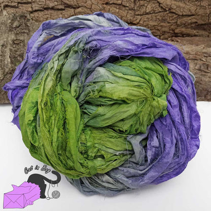 Tradescantia, recycled sari silk ribbons