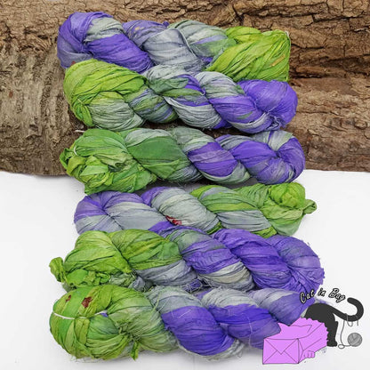 Tradescantia, recycled sari silk ribbons