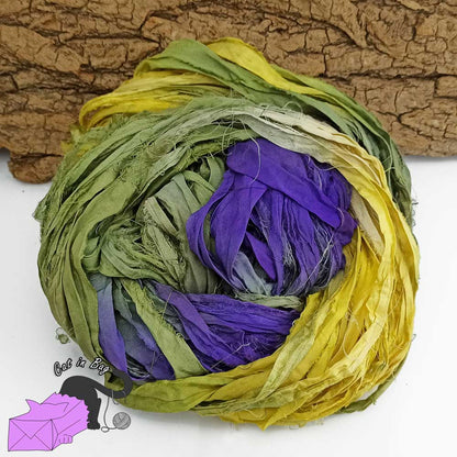 Beatrix, recycled sari silk ribbons