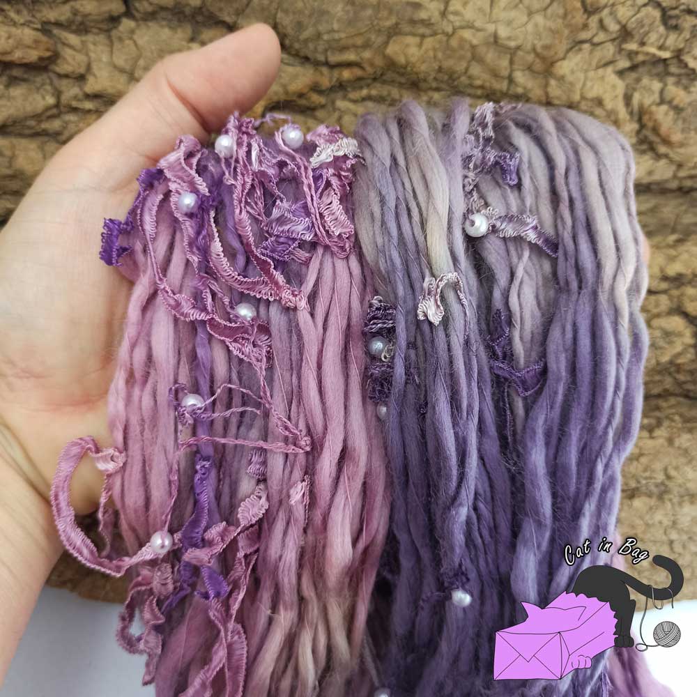 Purple magic, handspun yarn