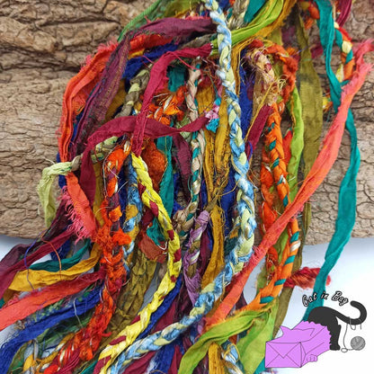 Sari silk ribbon braided and simple